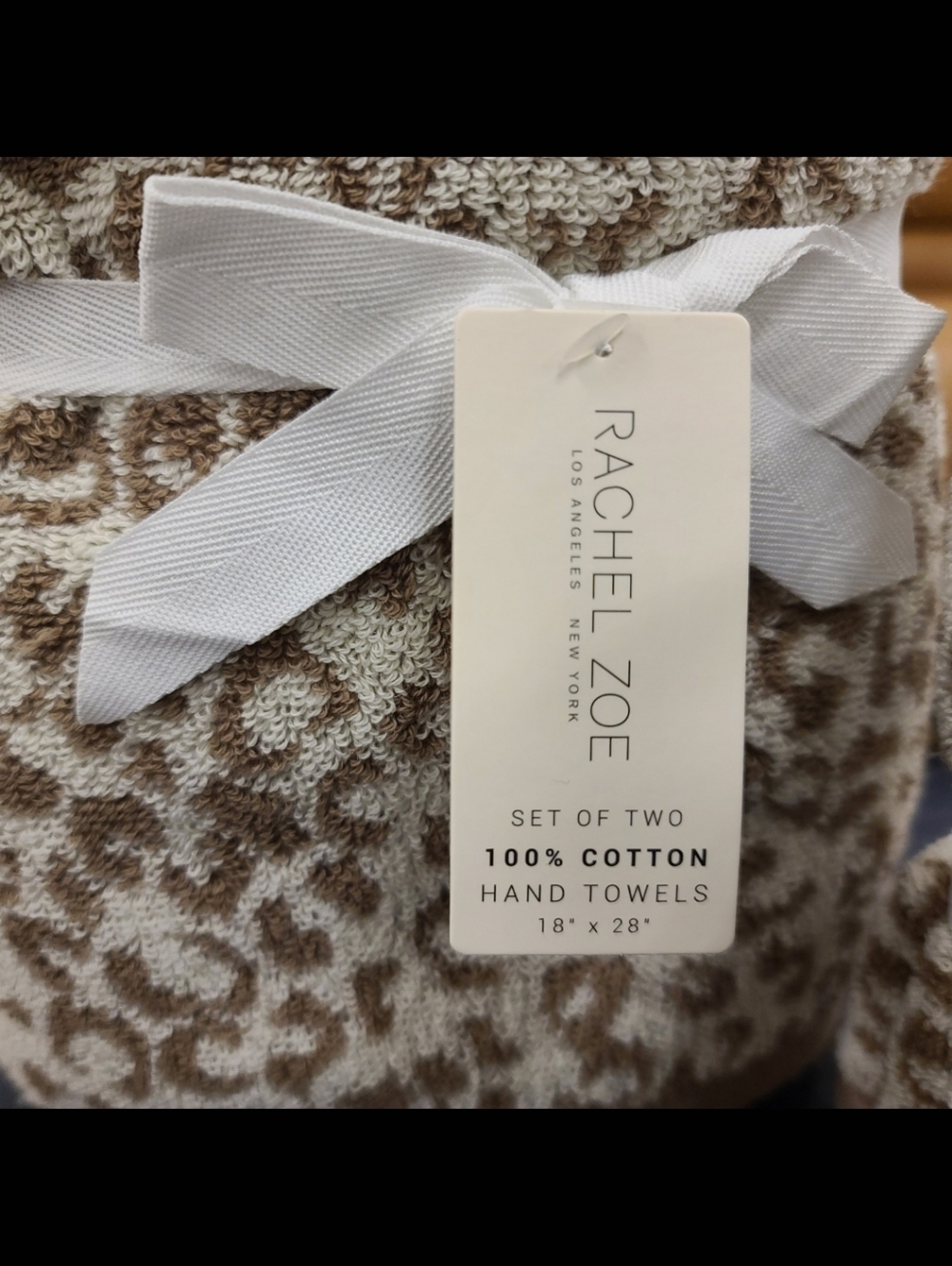 6 Piece Rachel Zoe Leopard Cheetah Animal Print Hand Towel & Washcloth Set NEW - Picture 4 of 6
